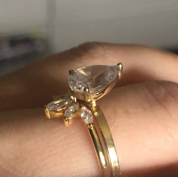 925 Sterling Silver Yellow Gold Cubic Zirconia - Picture 11 of 12